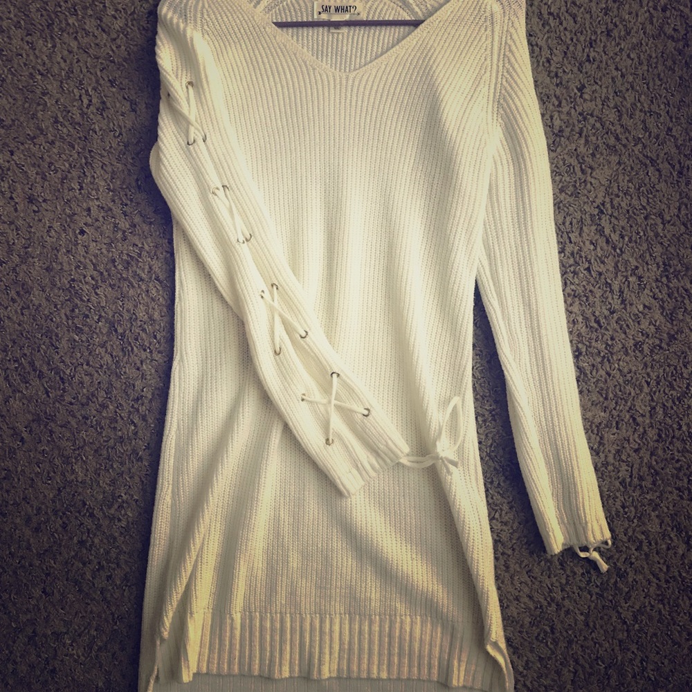 Cream colored sweater dress